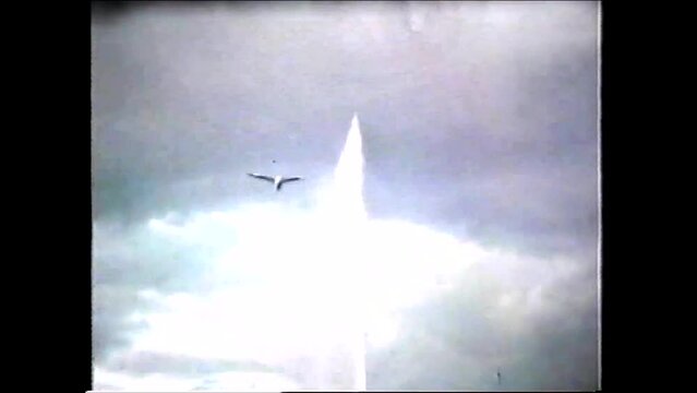 Geneva, Switzerland 1970s: The Jet d'Eau, Lake of Geneva - 1970s vintage video 8mm