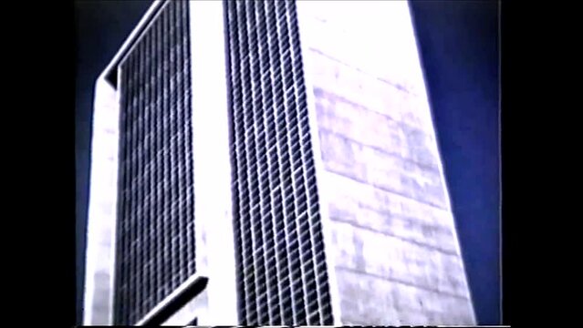 Biel Bienne, Switzerland 1960s View of the Building of CTS Congress Tourism and Sport - 1960s vintage video 8mm