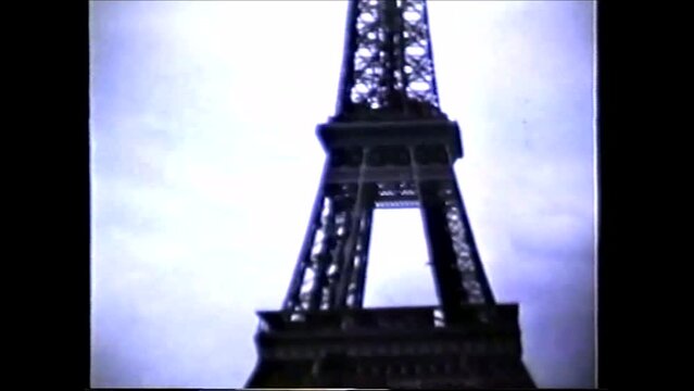 PARIS, France 1960s Eiffel Tower - 1960s vintage video 8mm