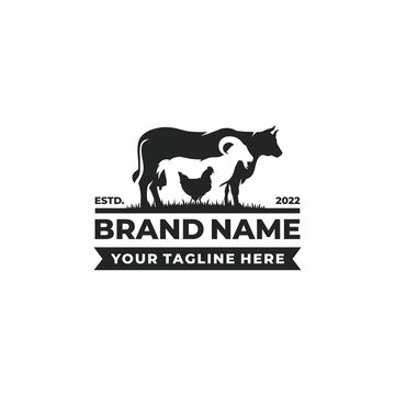 Farm animal logo design vector