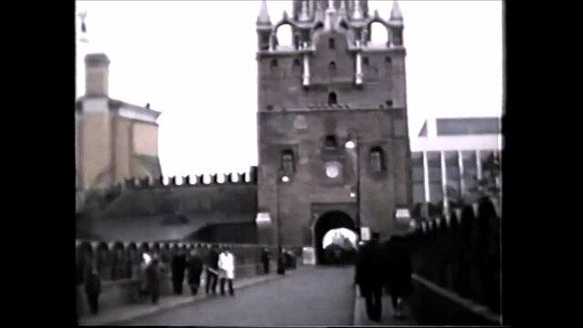 Moscow, Russia 1960s: Entrance to the Kremlin - 1960s vintage video 8mm