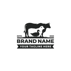 Farm animal logo design vector