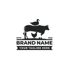 Farm animal logo design vector