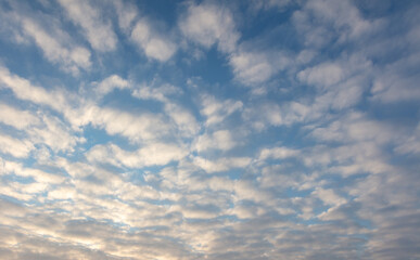 Clouds in the sky at sunset.