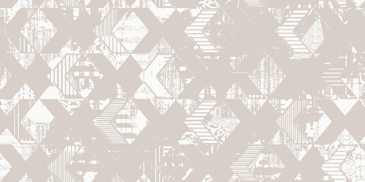 Ethnic beige  Seamless Decoration. nude nature Colors Geometric Motif. African Wax Fabric. Multicolor Design. African Dots Texture.