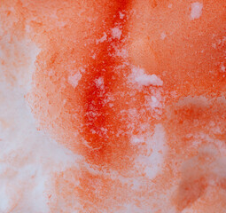 Red paint on white snow