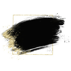 Black Watercolor Stain with Gold Frame