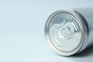 Concept of drink, blank can, space for text