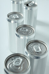 Concept of drink, blank cans with space for label