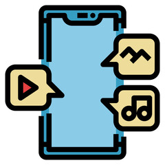 multimedia filled color line