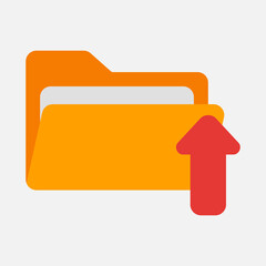 Upload icon in flat style about folders, use for website mobile app presentation