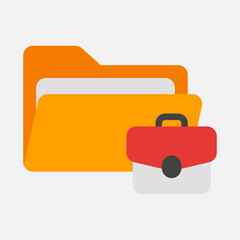 Briefcase icon in flat style about folders, use for website mobile app presentation