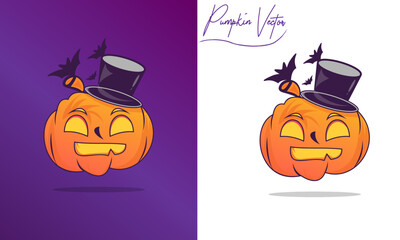 Fototapeta premium halloween pumpkin with bats