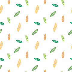 Seamless Pattern with Leaf Design on White Background