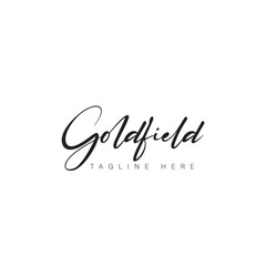 Goldfield  Vector illustration, paint with brush. Isolated phrase on white background.