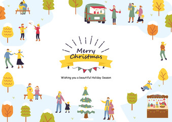 クリスマスを楽しむ人達