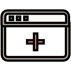 Obraz premium Browser with Add sign Colored Line Icon