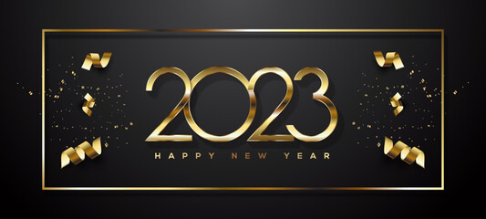 Fototapeta na wymiar 2023 Happy New Year Background Greeting Card
