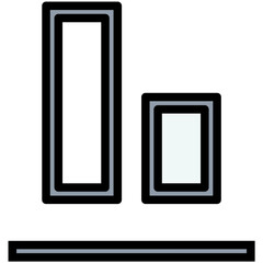 Bar Lines Colored Line Icon