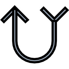 Arrow Shuffle Colored Line Icon