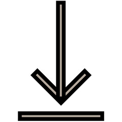 Down Arrow Colored Line Icon