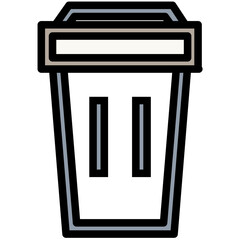 Dustbin Colored Line Icon
