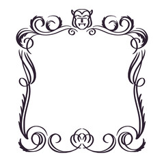 Fantasy vintage ornate border frame, gothic, victorian or baroque retro style decorative design.