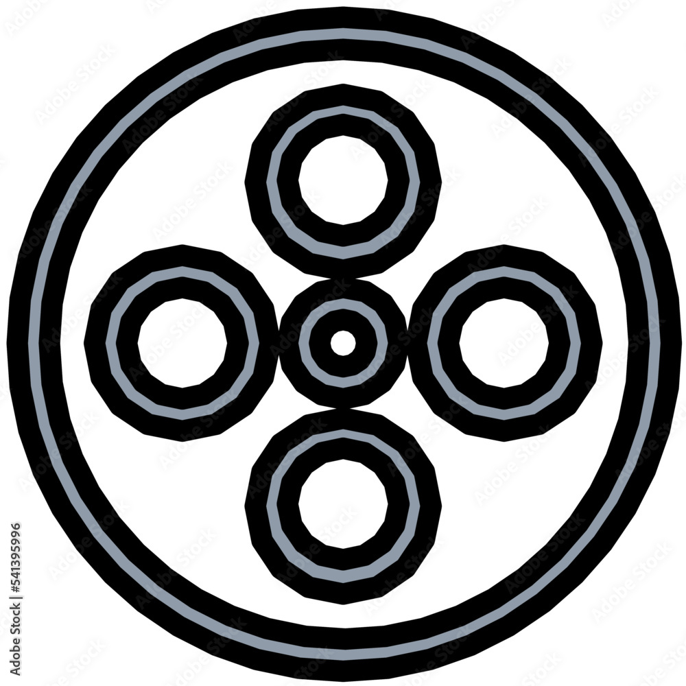 Poster camera reel colored line icon