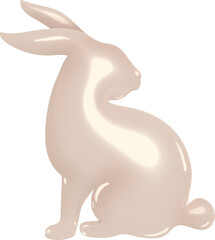 3D rabbit in luxury rose gold