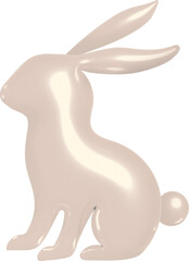 3D rabbit in luxury rose gold