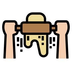 thresh flour filled color line