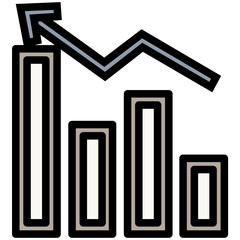 Statistics Colored Line Icon