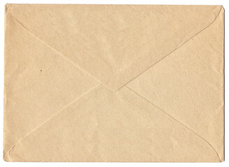Vintage old closed envelope isolated