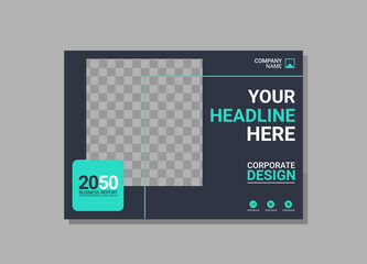 Corporate book cover horizontal design