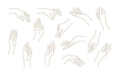 Minimalist hand gesture collection Free Vector