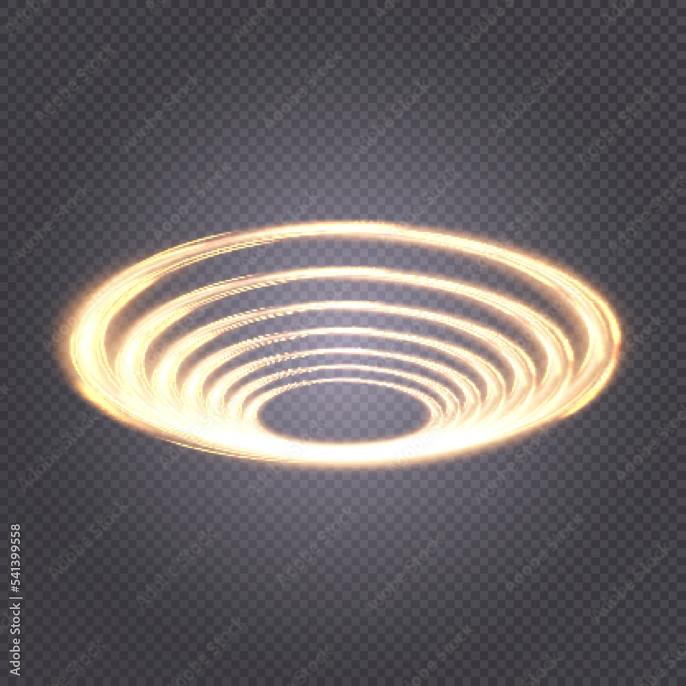 Poster glowing blurred circles in motion. the effect of vortex motion. abstract rings of light energy. vect