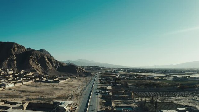 Aerial view of highway road in Quetta Pakistan