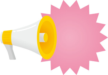  メガホンとふきだしのイラスト