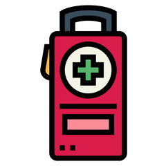 first aid kit filled outline icon style