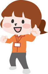 ジャンパーを着たスタッフ