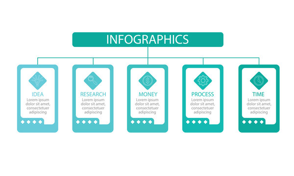 Business Infographic With 5 Steps Or Items. Vector Illustration.