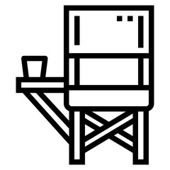 Folding Chair line icon style