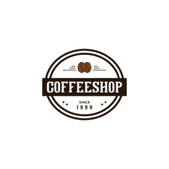 Coffee shop vintage logo design. Coffee bean hipster logo design. Vector format logo.