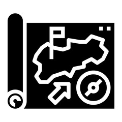 Obraz premium map glyph icon style