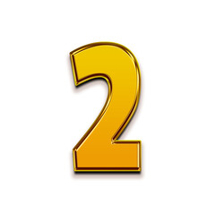 Number 2 3d Gold One