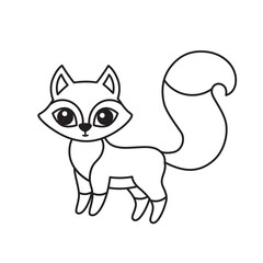 Vector coloring book illustration. Cute fox in cartoon style