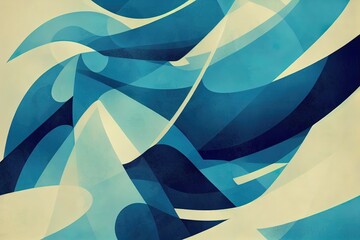Abstract Blue Lines Background. Vintage Retro Lines Wallpaper. Abstract Minimal Sea Ocean Design. Summer Vibe Blue Backdrop. Illustration.