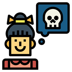 dead filled outline icon style