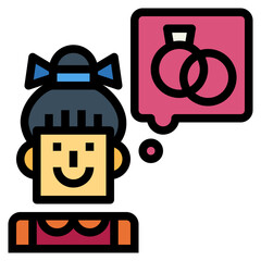 married filled outline icon style