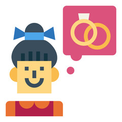 married flat icon style